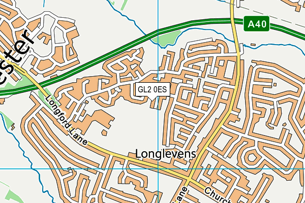 GL2 0ES map - OS VectorMap District (Ordnance Survey)
