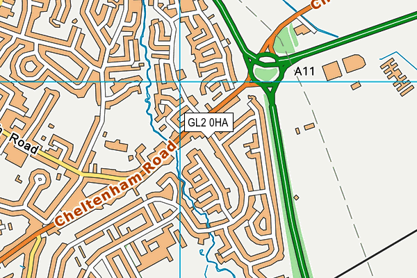 GL2 0HA map - OS VectorMap District (Ordnance Survey)