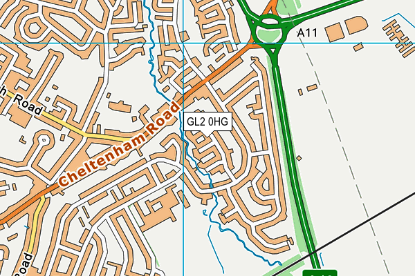 GL2 0HG map - OS VectorMap District (Ordnance Survey)