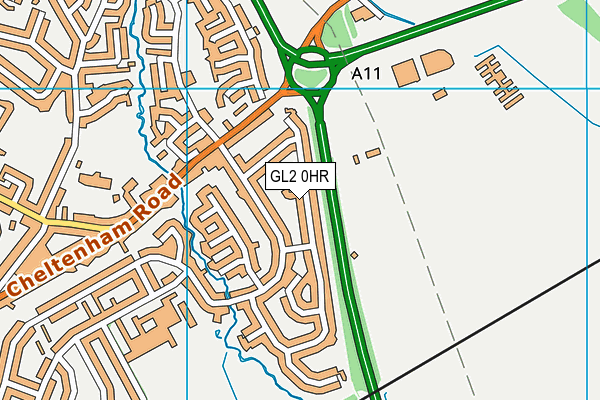 GL2 0HR map - OS VectorMap District (Ordnance Survey)