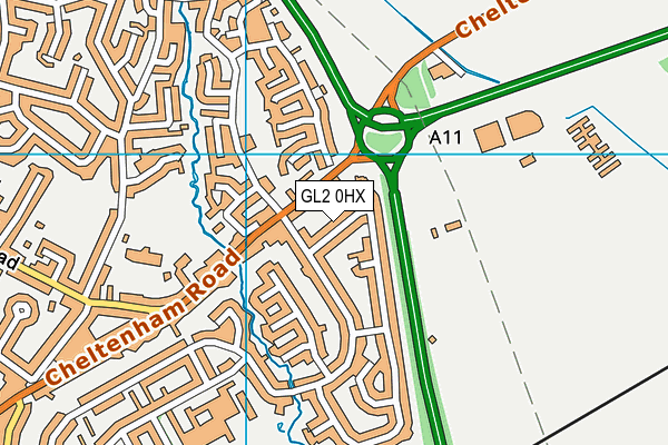 GL2 0HX map - OS VectorMap District (Ordnance Survey)