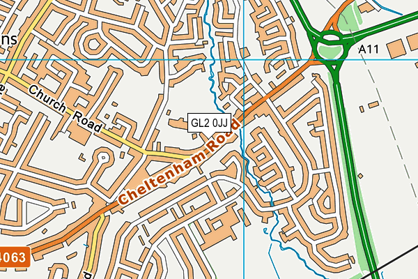 GL2 0JJ map - OS VectorMap District (Ordnance Survey)