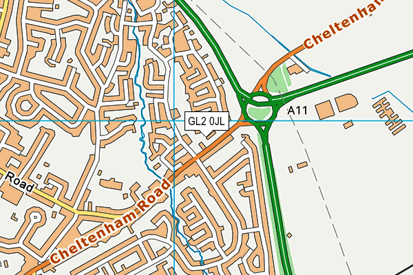 GL2 0JL map - OS VectorMap District (Ordnance Survey)