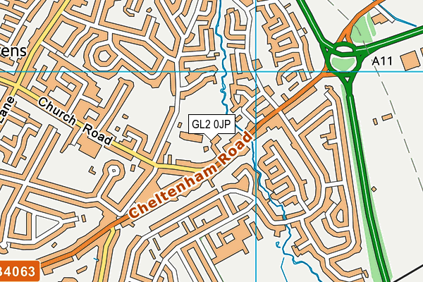 GL2 0JP map - OS VectorMap District (Ordnance Survey)