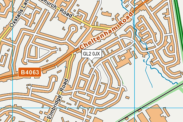 GL2 0JX map - OS VectorMap District (Ordnance Survey)