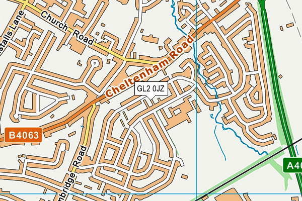 GL2 0JZ map - OS VectorMap District (Ordnance Survey)