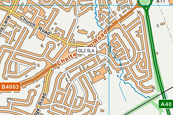 GL2 0LA map - OS VectorMap District (Ordnance Survey)