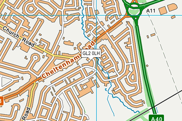 GL2 0LH map - OS VectorMap District (Ordnance Survey)