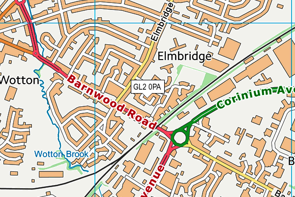 GL2 0PA map - OS VectorMap District (Ordnance Survey)