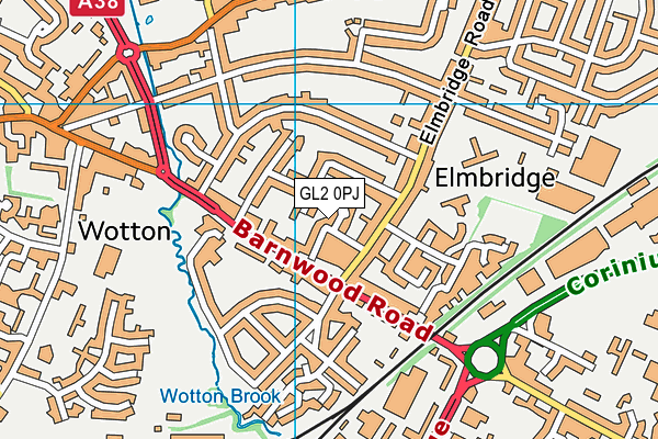 GL2 0PJ map - OS VectorMap District (Ordnance Survey)