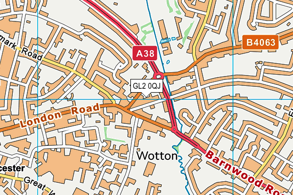 GL2 0QJ map - OS VectorMap District (Ordnance Survey)