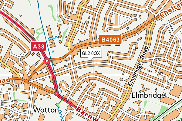 GL2 0QX map - OS VectorMap District (Ordnance Survey)