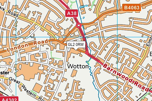 GL2 0RW map - OS VectorMap District (Ordnance Survey)