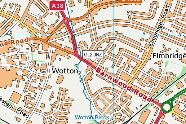 GL2 0RZ map - OS VectorMap District (Ordnance Survey)