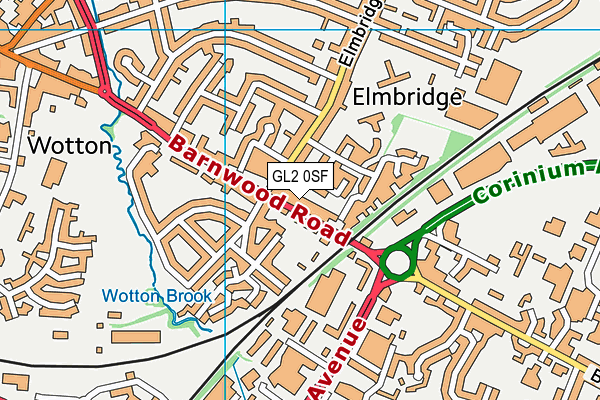 GL2 0SF map - OS VectorMap District (Ordnance Survey)