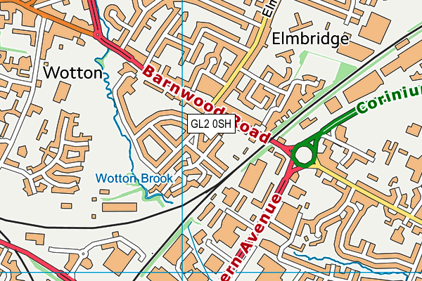 GL2 0SH map - OS VectorMap District (Ordnance Survey)