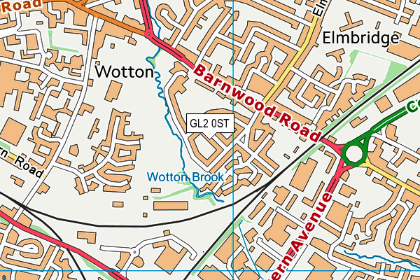 GL2 0ST map - OS VectorMap District (Ordnance Survey)