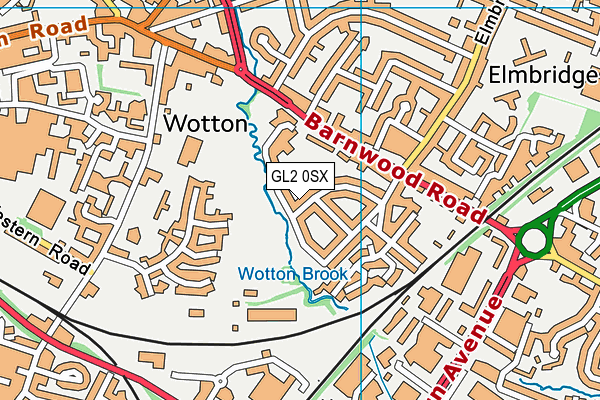 GL2 0SX map - OS VectorMap District (Ordnance Survey)