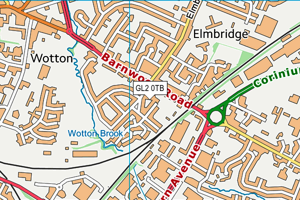 GL2 0TB map - OS VectorMap District (Ordnance Survey)