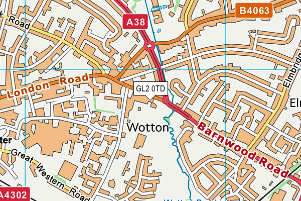 GL2 0TD map - OS VectorMap District (Ordnance Survey)