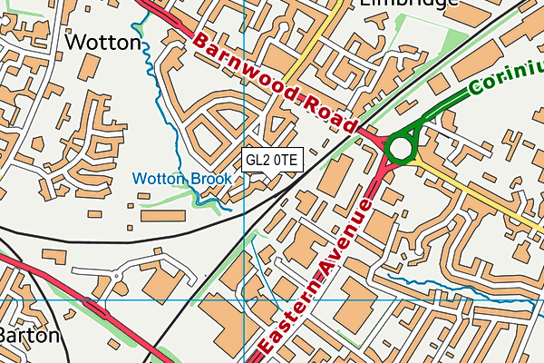 GL2 0TE map - OS VectorMap District (Ordnance Survey)