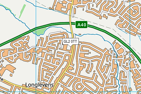 GL2 0TT map - OS VectorMap District (Ordnance Survey)