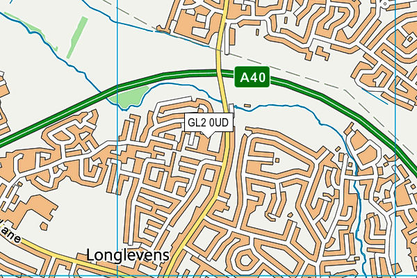 GL2 0UD map - OS VectorMap District (Ordnance Survey)