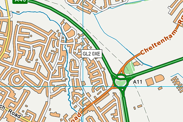 GL2 0XE map - OS VectorMap District (Ordnance Survey)