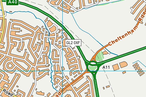 GL2 0XF map - OS VectorMap District (Ordnance Survey)