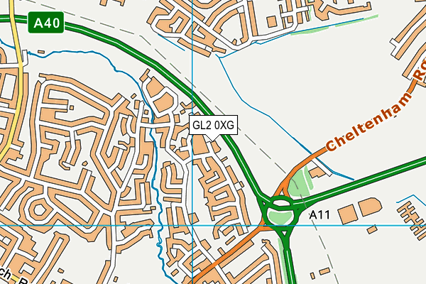 GL2 0XG map - OS VectorMap District (Ordnance Survey)