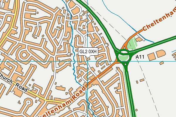 GL2 0XH map - OS VectorMap District (Ordnance Survey)