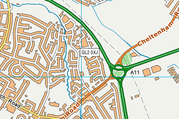 GL2 0XJ map - OS VectorMap District (Ordnance Survey)