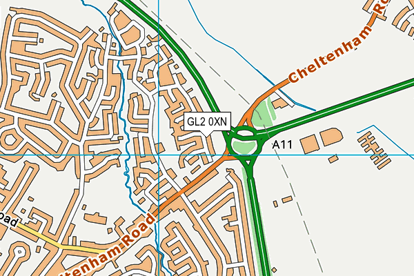 GL2 0XN map - OS VectorMap District (Ordnance Survey)