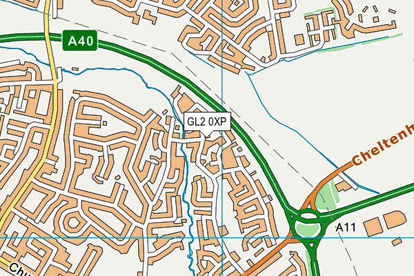 GL2 0XP map - OS VectorMap District (Ordnance Survey)