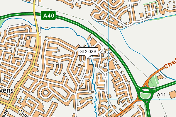 GL2 0XS map - OS VectorMap District (Ordnance Survey)