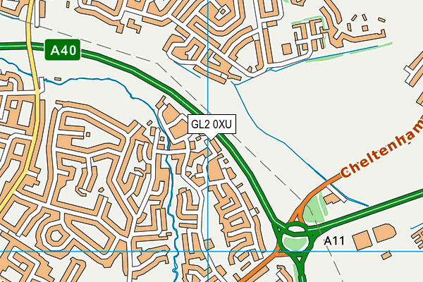 GL2 0XU map - OS VectorMap District (Ordnance Survey)