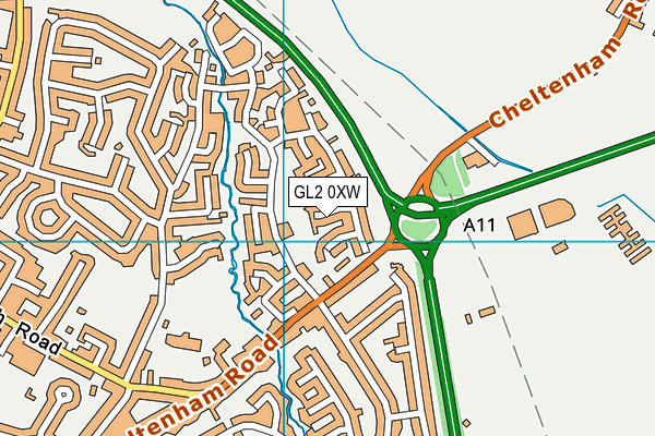 GL2 0XW map - OS VectorMap District (Ordnance Survey)