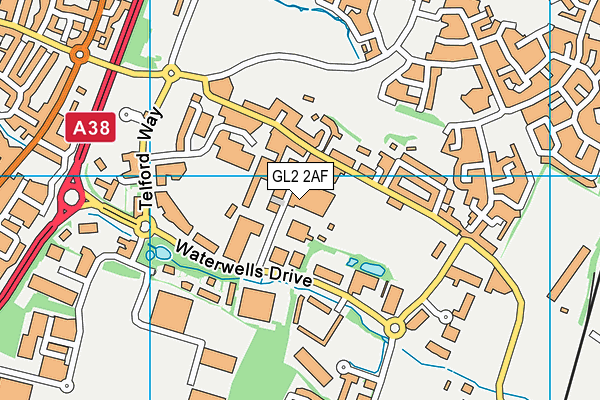 GL2 2AF map - OS VectorMap District (Ordnance Survey)