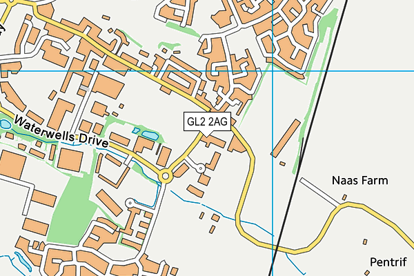 Waterwells Sports Centre map (GL2 2AG) - OS VectorMap District (Ordnance Survey)