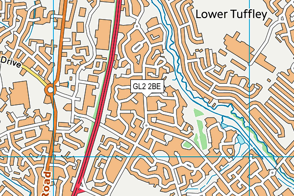 GL2 2BE map - OS VectorMap District (Ordnance Survey)