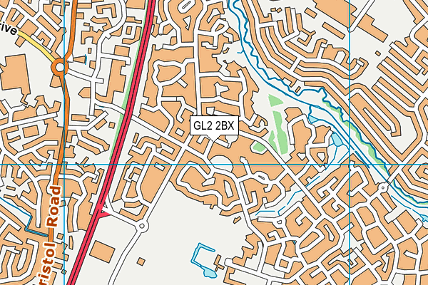 GL2 2BX map - OS VectorMap District (Ordnance Survey)