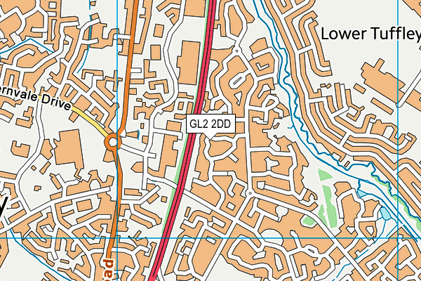 GL2 2DD map - OS VectorMap District (Ordnance Survey)