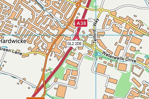 GL2 2DE map - OS VectorMap District (Ordnance Survey)