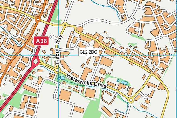 GL2 2DG map - OS VectorMap District (Ordnance Survey)