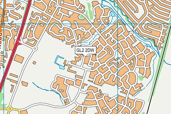 GL2 2DW map - OS VectorMap District (Ordnance Survey)