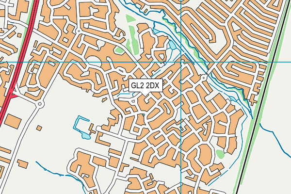 GL2 2DX map - OS VectorMap District (Ordnance Survey)