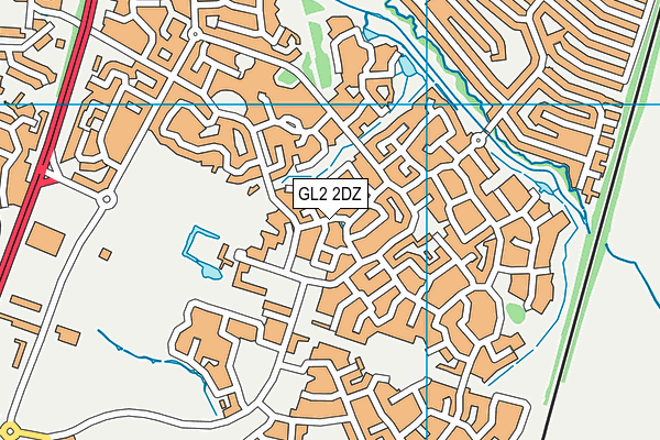 GL2 2DZ map - OS VectorMap District (Ordnance Survey)