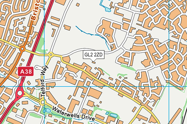 GL2 2ZD map - OS VectorMap District (Ordnance Survey)