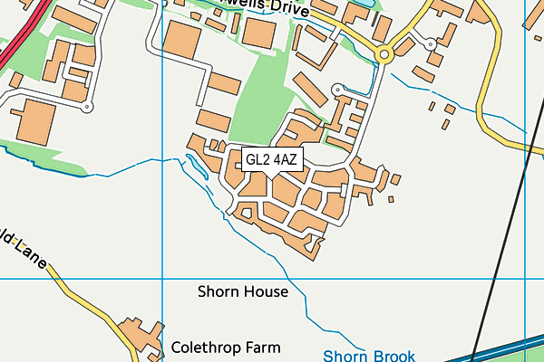 GL2 4AZ map - OS VectorMap District (Ordnance Survey)