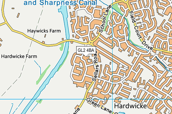 GL2 4BA map - OS VectorMap District (Ordnance Survey)